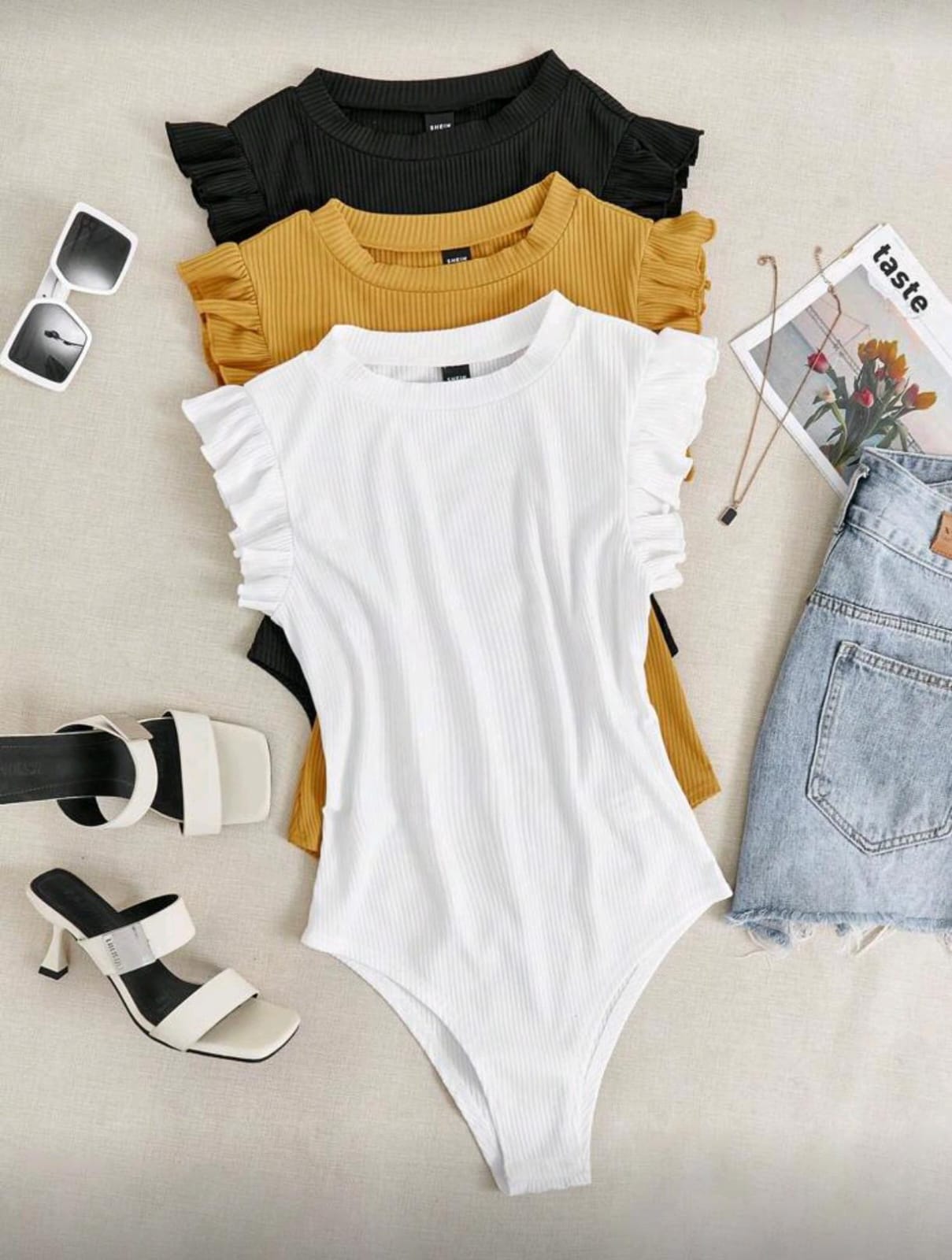 Body Manga Corta Cuello Redondo - Talla M